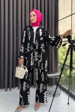 Two-Piece Set in Black & White – Turkish Manufacturing - Image 2