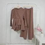 Blouse and Pants Set in Brown – Turkish Manufacturing