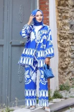 Two-Piece Set in Blue & White – Turkish Manufacturing - Image 2