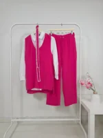 Fuchsia Three-Piece Set – Turkish Manufacturing
