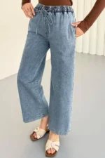 Women’s Wide-Leg Denim Palazzo Pants – Premium Turkish Quality - Image 2