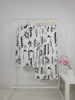 Two-Piece Set in Black & White – Turkish Manufacturing