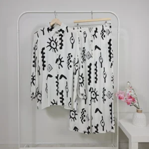Two-Piece Set in Black & White – Turkish Manufacturing