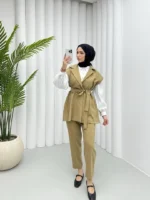 طقم قطعتين باللون الكاكي (فيست مع بنطال) – صناعة تركية