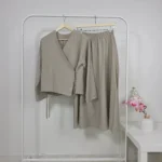 Blouse and Skirt Set in Beige Sand – Turkish Manufacturing