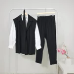 Two-Piece Black Set (Vest with Pants) – Turkish Manufacturing