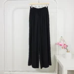 Wide Cloche Pants in Black – Turkish Manufacturing