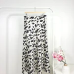 Printed Satin Skirt in Gray & Black – High-Quality Turkish Manufacturing