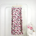 Printed Satin Skirt in Pink & Black – High-Quality Turkish Manufacturing