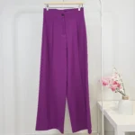 Women’s Wide Formal Pants in Fuchsia Purple – Turkish Manufacturing