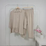 Blouse and Pants Set in Beige – Turkish Manufacturing