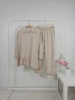 Blouse and Pants Set in Beige – Turkish Manufacturing